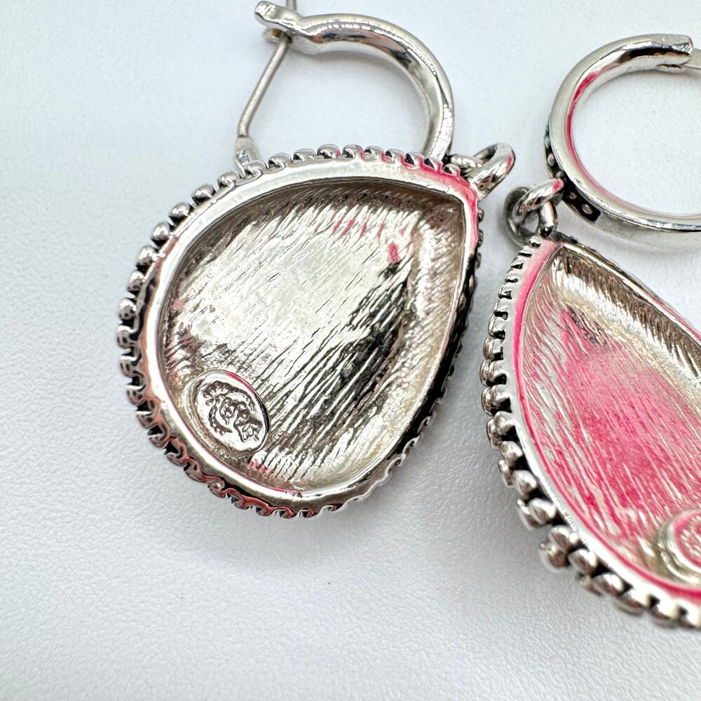 Premier Designs Black Teardrop Cabochon Bali Style Earrings Eastern Ethnic Boho - Picture 5 of 9